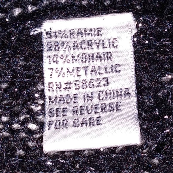 Carol Rose Black & Silver Cable Knit Sweater XL - Picture 4 of 8